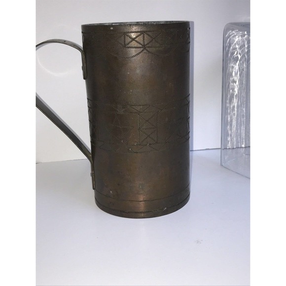 Trench-art Mug With Engraved Stars And Design Unsure Of The Origin Or Maker - Picture 9 of 10